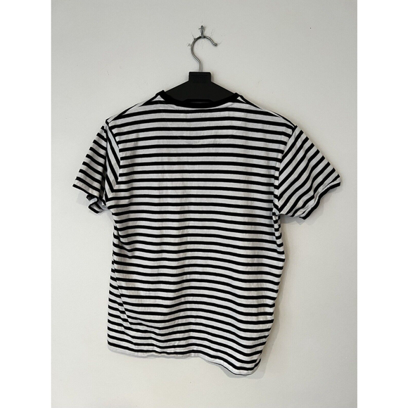 Denim & Flower Ricky Singh Mens Polo Pullover Shirt Blue white Stripe Size Small - Picture 2 of 6